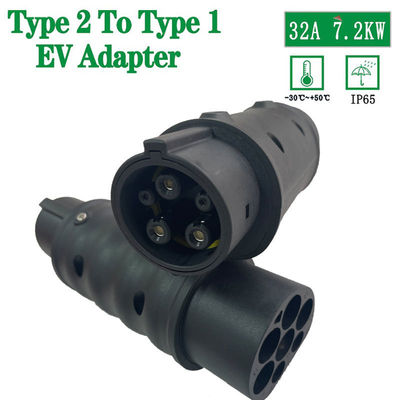 EV ladersadapter Type2 aan Type 1 Maximum 32A CEI 62196 aan van de de Autolader van SAE J1772 de Convertor AC