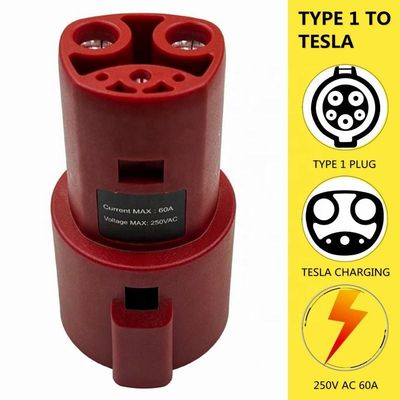 AC 10 KW Type 1 Naar Tesla EV Oplader Adapter SAE J1772 Naar Tesla Snel Opladen Adapter 60A